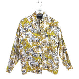 VERSACE JEANS COUTURE LOGO PRINT LONG SLEEVE LUXE BLOUSE WHITE YELLOW 2