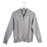 ST JOHN SPORT 100% CASHMERE ZIP DESIGNER JACKET GRAY LARGE