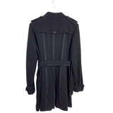 BURBERRY LONDON TRENCH COAT KNIT BELTED LUXE COAT BLACK 14