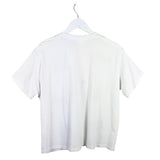 QUEEN OF SPARKLES TEE SEQUIN SHORT SLEEVE DESIGNER TOP WHITE MULTI MEDIUM