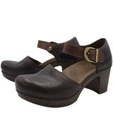 DANSKO PUMP AKLE STRAP SHOES BROWN 8