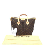 LOUIS VUITTON PALERMO PM w/ DUST BAG LUXE HANDBAG BROWN 14”x9.5”