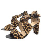 FRANCO SARTO ANIMAL PRINTPUMP SHOES BLACK TAN 9 MEDIUM