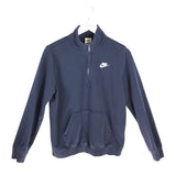NIKE 1/4 ZIP PULLOVER SWEATER NAVY MEDIUM