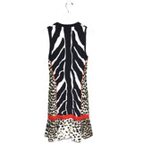 ROBERTO CAVALLI SLEEVELESS KNIT DESIGNER DRESS BLACK WHITE SMALL