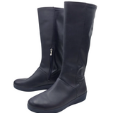 FITFLOP KNEE ZIPPER BOOTS BLACK 10