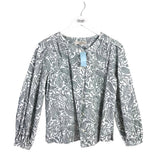 LOFT NWT$54 CORDUROY PAISLEY BLOUSE WHITE SAGE MP