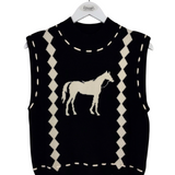 THML NWT$89 CAP SLEEVE VEST BLACK WHITE SMALL