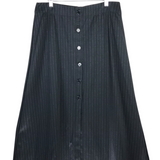 MAX STUDIO STRIPE MAXI SKIRT BLACK GRAY LARGE