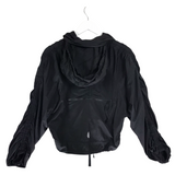 FP MOVEMENT CROP HOOD WINDBREAKER LONG SLEEVE JACKET BLACK XSMALL