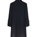 KIMORA LEE SIMMONS WOOL DECOR SLEEVE DESIGNER COAT BLACK SMALL