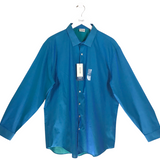 REACTION KENNETH COLE NWT$69 LONG SLEEVE MEN SHIRT TEAL 17.5