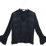 WAVERLY GREY LONG SLEEVE TOP BLACK MEDIUM