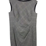 LAFAYETTE 148 PLAID SLEEVLESS DESIGNER DRESS BLACK WHITE 8