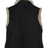 SPORTALM FAUX FUR ZIP DESIGNER VEST BROWN CREAM MEDIUM