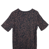 JOHNNY WAS SHORT SLEEVE DESIGNER TOP BROWN BLACK MEDIUM