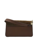 DIVINA FIRENZE CROSSBODY LEATHER SUEDE HANDBAG TAN 9.5” x 6” x 3”