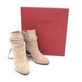 VALENTINO SUEDE STUD BOOTIES LUXE BOOTS TAUPE 35
