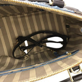 BRAHMIN RET. $415 SYDNEY SATCHEL HANDBAG BLUE BROWN