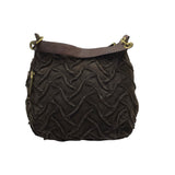 COLE HAAN SUEDE LEATHER SHOULDER HANDBAG BROWN