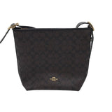 COACH SIGNATURE CANVAS HANDBAG BROWN BLACK