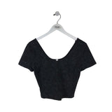 LULULEMON CROP TOP ACTIVEWEAR BLACK GRAY 8