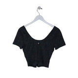 LULULEMON CROP TOP ACTIVEWEAR BLACK GRAY 8