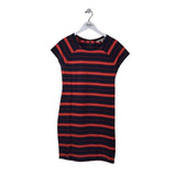 RACHEL ROY STRIPE CAP SLEEVE DRESS ORANGE NAVY LARGE
