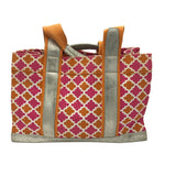TORY BURCH PRINT TOTE HANDBAG ORANE PINK