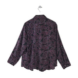 MICHAEL MICHAEL KORS LONG ZIP FRONT BLOUSE MAROON BLACK 2X