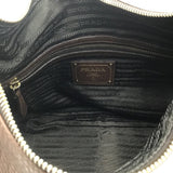 PRADA VITELLO DAINO HOBO LUXE HANDBAG BROWN