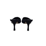 MANOLO BLAHNIK SUEDE MULES DESIGNER SHOES BLACK 8