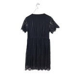 LACE SHORT SLEEVE DRESS BLACK LARGE