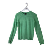 THEORY CASHMERE DESIGNER SWEATER GREEN MEDIUM