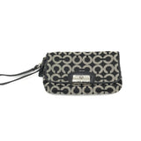 COACH MONOGRAM WRISTLET HANDBAG BLACK GREY