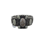 STRETCH CUFF BRACELET SILVER WHITE