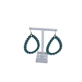 BEAD TEARDROP EARRINGS TURQUOISE BLACK