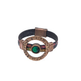 COPPER LEATHER SWAROVSKI BRACELET COPPER RED