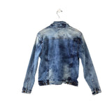 COPPER RIVET DEMIN DISTRESSED MEN JACKET BLUE SMALL