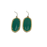 KENDRA SCOTT DANGLE STONE EARRINGS GOLD GREEN